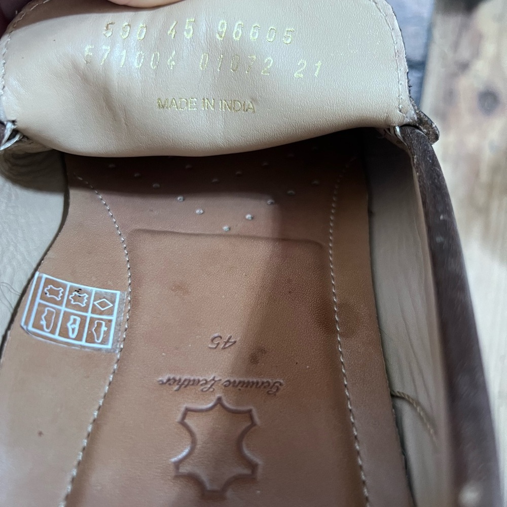Men's Size 11 EU45 Ecco Brown SO SOFT Leather Loafers Classic Slip-Ons GUC ❤️ - Picture 3 of 5